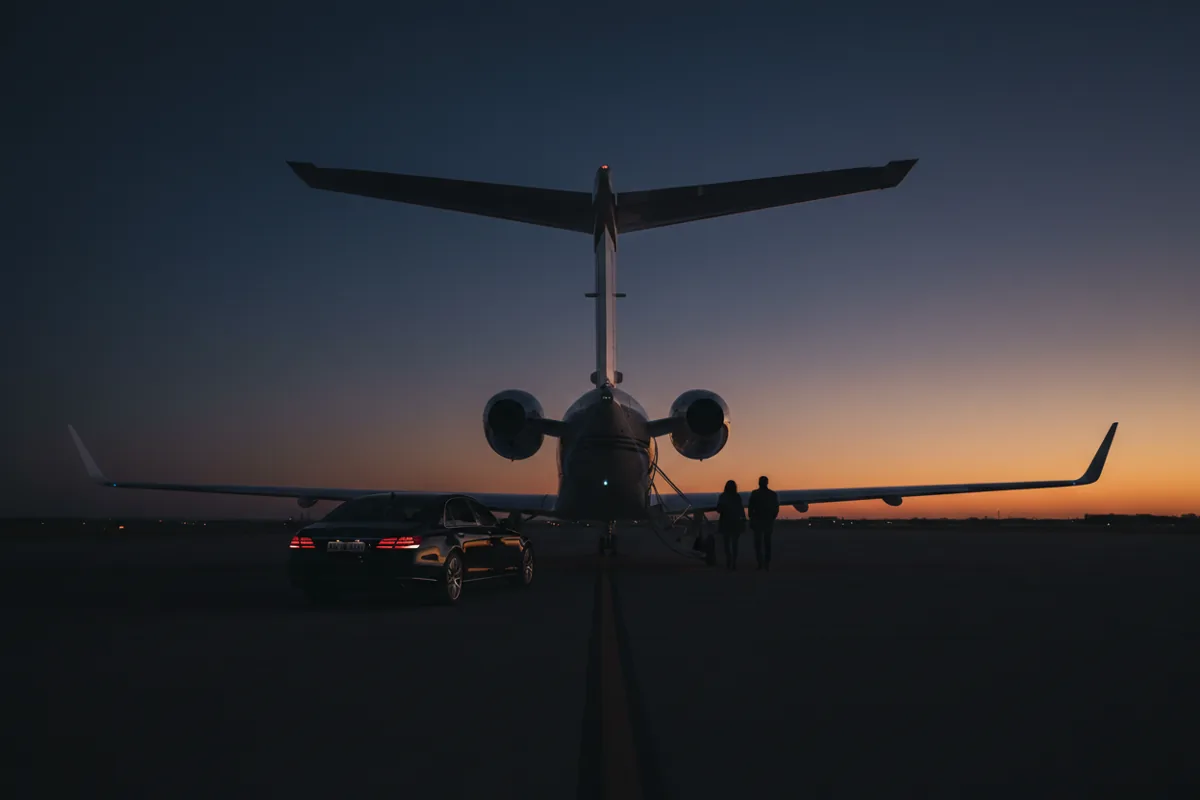 A modern helicopter parked on a helipad overlooking a serene Hamptons beach and the ocean.